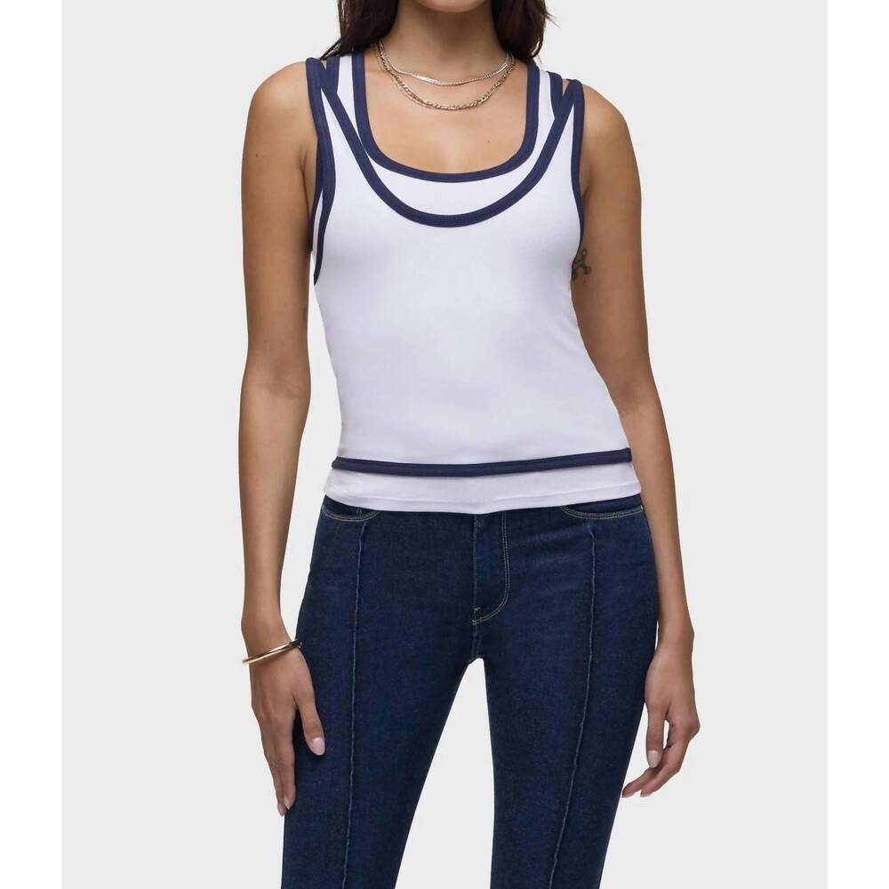 NEW HUDSON layered tank top in white